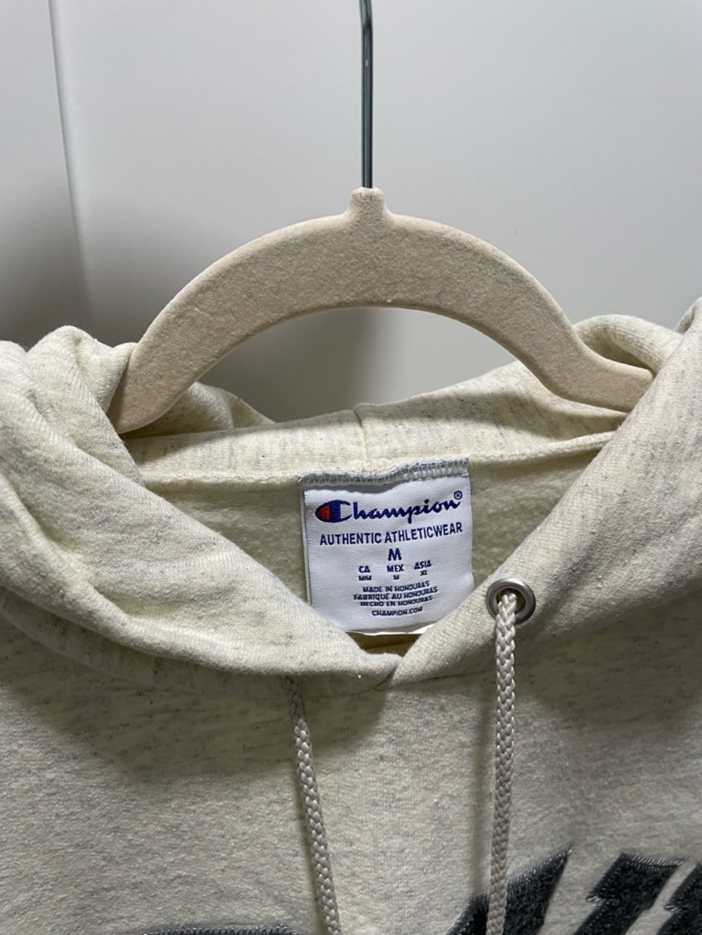Champion SDSU Classic Twill Hoodie Sweatshirt Heather Oat Light Grey Charcoal - Picture 4 of 13